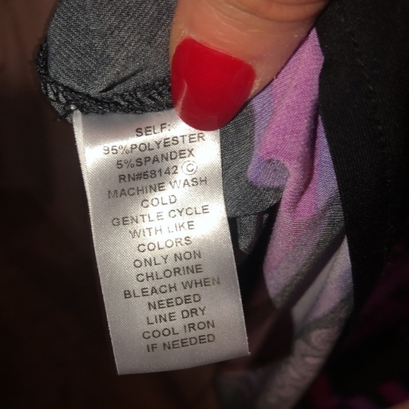 London Times midi Black and Purple shift Dress Size 4 - Picture 7 of 8